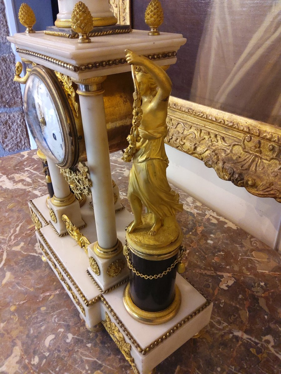Importante pendule d époque Louis XVI en marbre-photo-2